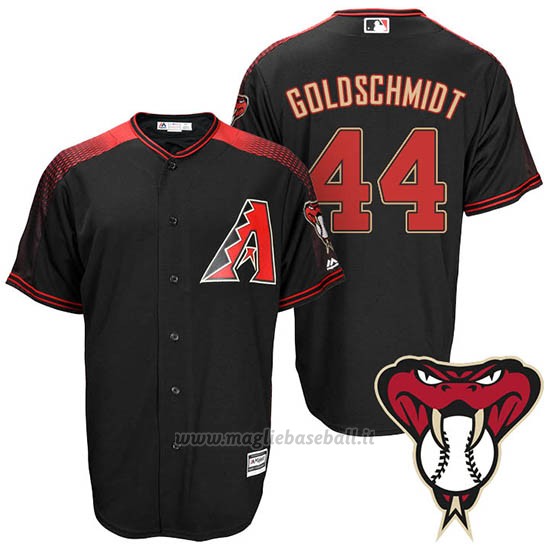 Maglia Baseball Uomo Arizona Diamondbacks 44 Paul Goldschmidt Nero Alterner